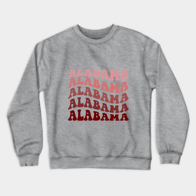 University of Alabama retro wave font Crewneck Sweatshirt by Violet Ray Design